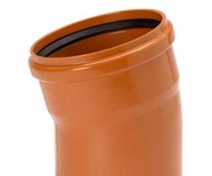 PVC alkūnė 15°, 200 mm - lygiam kanalizacijos vamzdžiui, Uponor