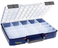„raaco CarryLite 80“, Įrankių dėžė, Polikarbonatas (PC), Polipropilenas, Mėlyna, Permatoma, 13 kg, Vyris, 413 mm