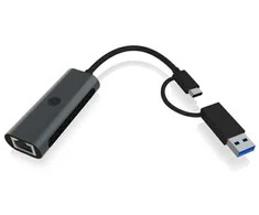 Adapteris AV Icy Box Adapteris Icy Box USB3.2 Gen1 Type-A, Type-C 2,5GB Ethernet LAN mažmeninė prekyba