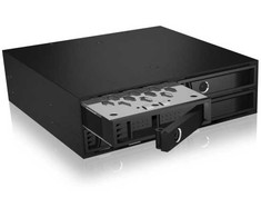 Pagrindo plokštė Icy Box 4x2,5" SATA/SAS HDD/SSD -> 5,25" lizdas, juoda, retail
