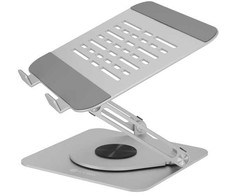 Laikiklis RaidSonic ICY BOX IB-NH300-R, Nešiojamas kompiuteris stand, Sidabrinis, Aliuminio, 43.2 cm (17"), 3.5kg, 360°