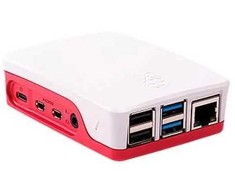 Raspberry Pi 4 dėklas – raudona/balta