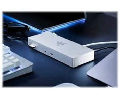 Razer „Thunderbolt 4“ dokas, juodas, SD, 8K „Ultra HD“, 3,5 mm, RJ-45, USB 3.2 Gen 2 (3.1 Gen 2) A tipo, USB 3.2 Gen 2 (3.1 Gen 2) C tipo, aliuminis, 135 W