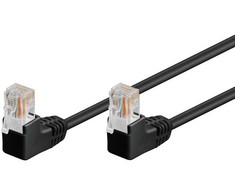 Goobay RB-LAN CAT 5e Jungiamasis laidas 1x 90 kampu, U/UTP, Juodas - Laido ilgis 10 m