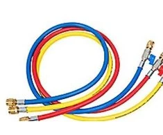 Refco Manufacturing „Refco CA-CCL-60-1/2-20UNF“ – 3 x serviso žarnos, 5/16 colio, rutulinės, tiesios, 60 barų, R410/R32