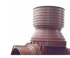 Valymo-apžiūros šulinys 425-250 mm T4 - tiesus srautas ir vandens įvadas. Uponor PP