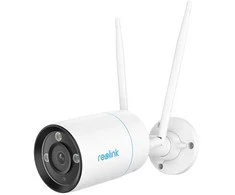 Reolink W330 – 4K „Wi-Fi 6“ kamera, 2,4/5 GHz dviejų dažnių „Wi-Fi“, spalvotas naktinis matymas, asmenų / transporto priemonių / gyvūnų aptikimas, IP apsaugos kamera, vidaus ir lauko, laidinė ir belaidė, „Google Assistant“, sieninė, balta