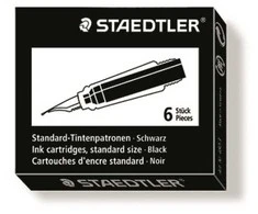 Plunksnakočio papildymas Staedtler juodos spalvos 6 vnt./pak. - (6 vnt.)