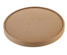 Ricoh Dangtis popierinis Ø185 mm PE dengtas su ventiliacijos anga rudas salotų dubenėliui 1300 ml, 50 vnt