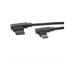 ROLINE 11.02.9035, 0,8 m, USB C, USB A, USB 2.0, Juoda