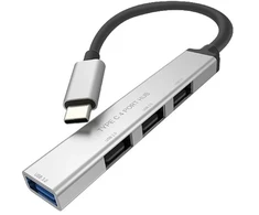 HUB USB Roline Koncentrator USB 3.2 Gen 1, 4-kierunkowy, kabelis połączeniowy typu C