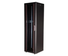 ROLINE 19 colių tinklo spintelė Basic 42 U, 600x600 P x G stiklinės durys juodos, Laisvai pastatoma lentyna, 42 U, 600 kg, Stovo bėgeliai, Reguliuojamos kojelės, 72,6kg