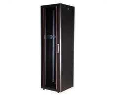 ROLINE 19 colių tinklo spintelė Basic 42 U, 600x600 P x G stiklinės durys juodos, Laisvai pastatoma lentyna, 42 U, 600 kg, Stovo bėgeliai, Reguliuojamos kojelės, 72,6kg