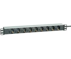 ROLINE 19.07.1620, Aliuminio, Juodas, Baltas, 9 AC outlet(s), Type F, Type F, 2 m