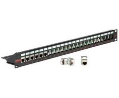 ROLINE Keystone 19'''' modulio rėmas Cat.5/Cat.6/Cat.6a, 24 prievadai, ekranuotas juodas, juodas