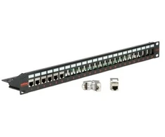 ROLINE Keystone 19'''' modulio rėmas Cat.5/Cat.6/Cat.6a, 24 prievadai, ekranuotas juodas, juodas