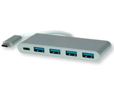 Roline Koncentrator ROLINE USB3.2 Gen1, 4 porty, złącze typu C, su adapteriu (PD)