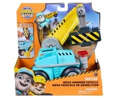Rubble &amp; Crew Psi Patrol Rubble i jego Ekipa Motor Transformujący Važiuoklė budowlany buldożer su młotkiem su figurką 5,5cm