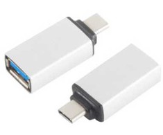 S-Conn 14-05015, USB 3.1 C, USB 3.0 A, Hanstik / Hunstik, Sølv
