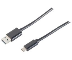 S-Conn 14-10005, 1 m, USB A, USB C, USB 2.0, Juoda