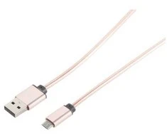 S-Conn S/CONN 14-11002, 1 m, USB A, Micro-USB B, USB 2.0, 0,48 Gbit/s, Rožinio aukso spalvos