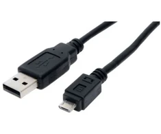 S-Conn helos USB 2.0 Kabelis USB-A Stecker/USB-B micro Stecker 0,5 m, juodas, lose