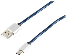 S-Conn 14-50024, 2 m, USB A, USB C, 2.0, 480 Mbit/s, Mėlyna