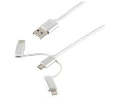 S-Conn 14-50067, 1 m, USB A, Micro-USB B, 2.0, 480 Mbit/s, Vit
