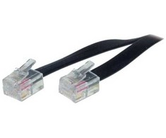 S-Conn 3 m RJ12, 3 m, RJ12, RJ12, juodas, permatomas, kištukas, kištukas