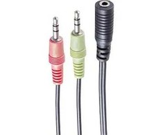 Adapteris AV PNY shiverpeaks Headset Y-Adapteris TRRS gniazdo 3,5mm CTIA 0,15m