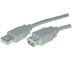 S-Conn helos USB 2.0 Verl. 3,0 m Buchse Typ A auf Stecker Typ A, 3 m, grau, lose