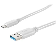 S-Conn USB kabelis USB A-ST į USB 3.1 C-ST tipo, baltas, 1,0 m