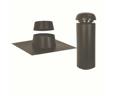SABETOFLEX Sabeto stogo stogo dangtis 160, ilgis 600 mm, stogo nuolydis 0–9°, juodas/juodas su plienine skarda (2 vnt. su vamzdžiu ir skarda). Tiekiamas BE atramos.