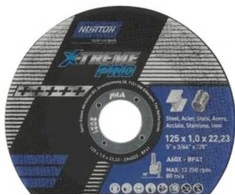 Saint-Gobain Abrasives A/S Pjovimo diskas 125x1,0x22,23 mm - A60X-T41 NOR-X-Treme Pro, ypač tinka plienui ir nerūdijančiam plienui