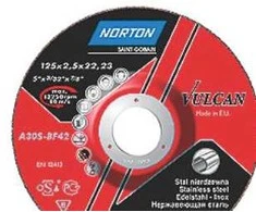 Saint Pjovimo diskas 125x2,5x22,2 mm - Norton Vulcan A30S-Bf Nerūdijantis plienas 42