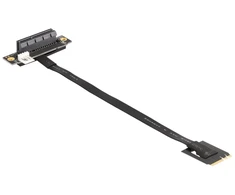 „DeLOCK“ M.2 rakto A+E į PCIe x4 NVMe adapteris, kampinis, su 20 cm kabeliu, M.2, PCIe, kištukas, PCIe 4.0, Kinija, kištukas