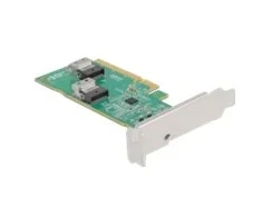 „DeLOCK PCI Express 4.0 x8“ plokštė su 2 vidinėmis SFF-8654 4i NVMe plokštėmis – bifurkacija – žemo profilio formos koeficientas, PCIe, SFF-8654, žemo profilio, PCIe 4.0, nerūdijantis plienas, Kinija