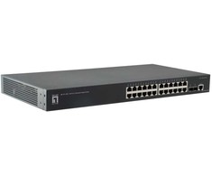 Šakotuvas Digital Data Communications LevelOne GTL-2661 - Komutatorius - 24 x 10/100/1000 + 2 x 10 Gigabit SFP+ - Darbalaukio, Rack tipo montavimas