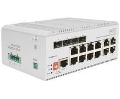 Šakotuvas Jungiklis Digitus DIGITUS Industrial 8+4 L2 valdomas Gigabit Ethernet jungiklis 8 prievadas GEE RJ45 4 prievadas GE SFP