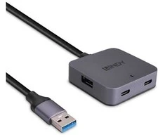 USB Hub - LINDY USB 3.0 Hub, 4 Prievadai, 5 m, Juodas