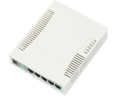 Šakotuvas „MikroTik™ RB260GS“ su 5 gigabito prievadais ir SFP narvu, „SwOS“, plastikiniu korpusu, maitinimo bloku