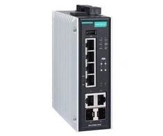 Šakotuvas Moxa Technologies „Moxa EDS-P506E-4PoE-2GTXSFP“, Valdomas, L2, Gigabit Ethernet (10/100/1000), Pilnai dvipusis, Maitinimas per Ethernet (PoE), Tvirtinamas prie sienos