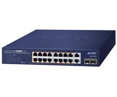 Šakotuvas Switch Planet PLANET 16-Port GE 802.3at + 2-Port GE + 2-Port 1000X SFP