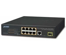 Šakotuvas Planet Technology PLANET FGSD-1011HP, Nevaldomas, Gigabito Ethernet (10/100/1000), Pilnai dvipusis, Maitinimas per Ethernet (PoE), Montuojamas į stelažą, 1U