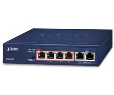 Šakotuvas Planet Technology PLANET FSD-604HP, Nevaldomas, Greitas Ethernet (10/100), Pilnai dvipusis, Maitinimas per Ethernet (PoE)