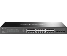 Šakotuvas TP-Link Omada 28 prievadų gigabito išmanusis komutatorius su 24 prievadų PoE+, valdomas, L2/L2+, gigabito eternetas (10/100/1000), maitinimas per eternetą (PoE), montavimas į stelažą, 1U