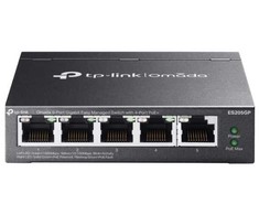 Šakotuvas TP-Link Omada ES205GP, Valdomas, Gigabito Ethernet (10/100/1000), Maitinimas per Ethernet (PoE), Tvirtinamas prie sienos