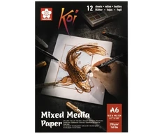 Sakura Koi Mixed media paper pad | 10.5 x 14.8 cm (A6), 290 g, 12 sheets (ROY-94120004)