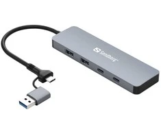 Sandberg USB-C/A iki 2xUSB-A + 2xUSB-C šakotuvas