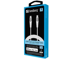 Sandberg USB-C PD į Lightning MFI 2M PRO, 200 m, Lightning, USB C, vyriškas, vyriškas, balta